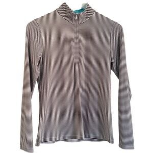 J‎ McLaughlin Striped 1/4 Zip Pullover Womens XS Catalina Cloth Long Sleeve